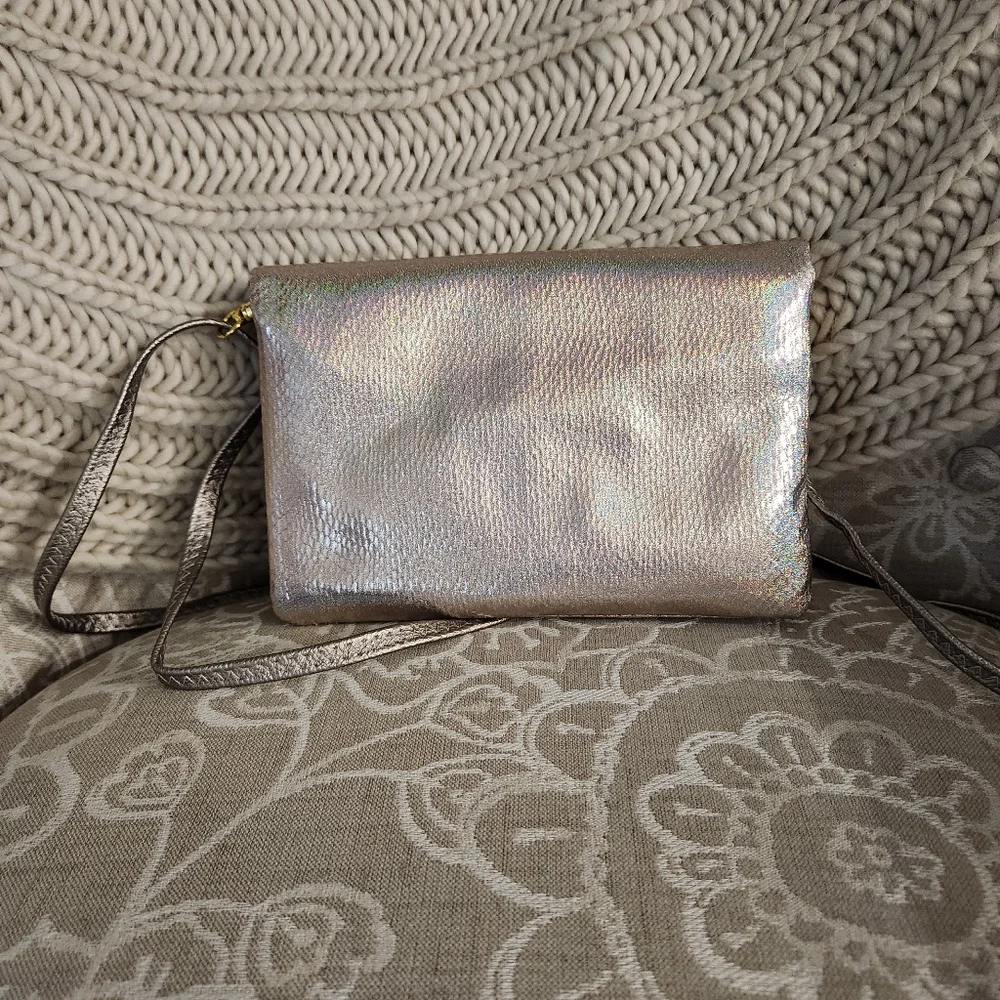 Street Level Crossbody Metallic Handbag Plain or Chain Straps Dress Up or Down